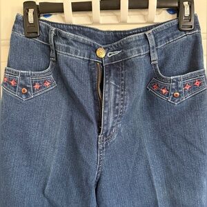 Stylish Blue Jeans with Red Accents
